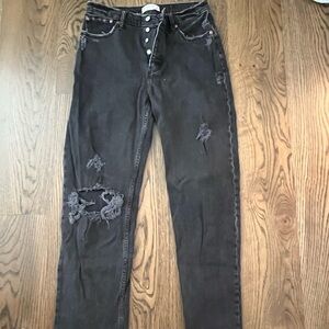 Distressed Black Women's Jeans